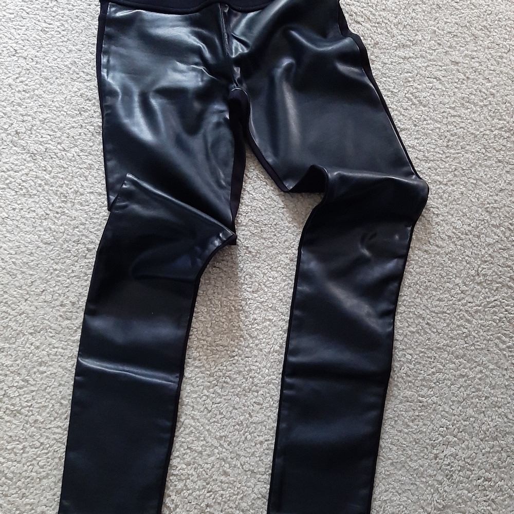 Club Monaco Faux half leather leggings